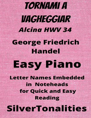 Book cover for Tornami a Vagheggiar Alcina HWV 34 Easy Piano Sheet Music