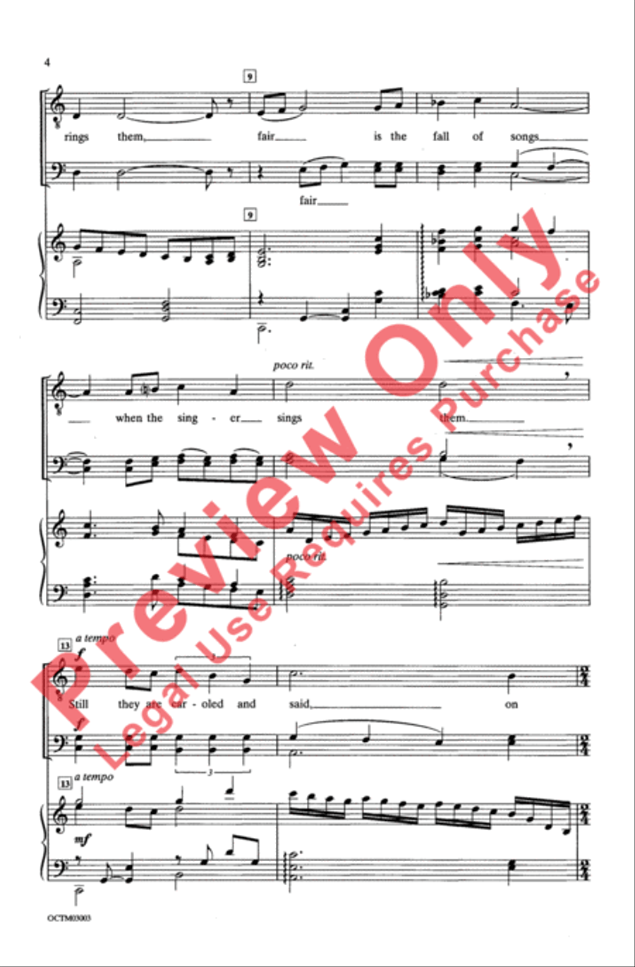 Bright Is The Ring Of Words - TBB 3-Part scores gallery preview page 3