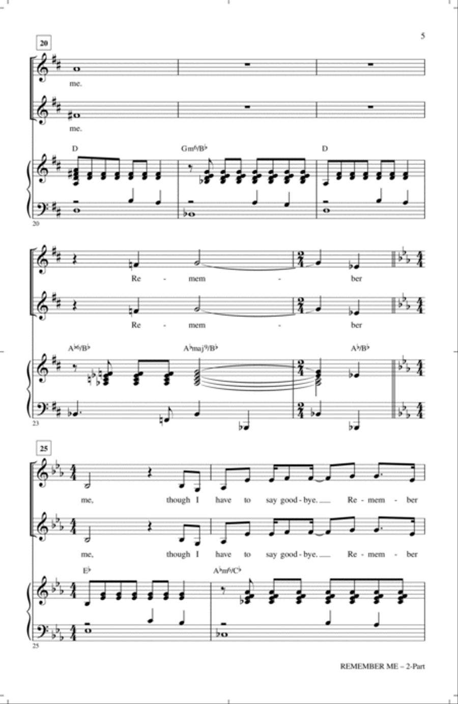 Remember Me (Ernesto de la Cruz) (from Coco) (arr. Roger Emerson) 2-Part scores gallery preview page 4