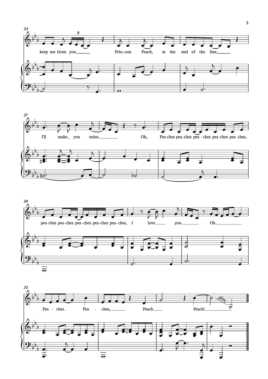 Peaches Piano, Vocal scores gallery preview page 3