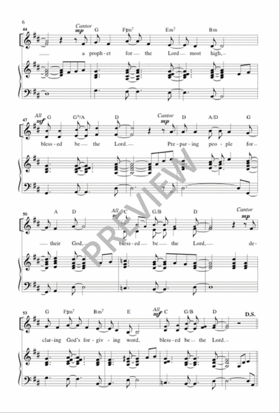 Blessed Be the Lord Blessed Be the Lord Unison Choir scores gallery preview page 7
