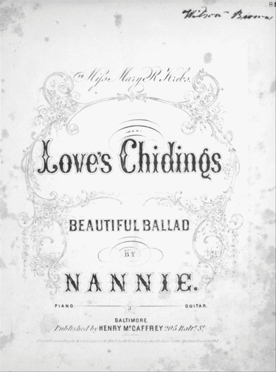 Love's Chidings. Beautiful Ballad 4-Part scores gallery preview page 1