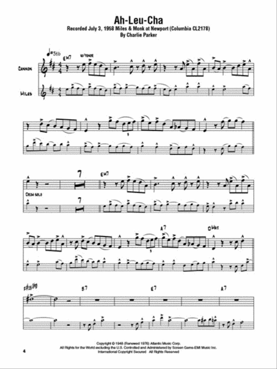 Cannonball Adderley – Omnibook E-Flat Instrument scores gallery preview page 4