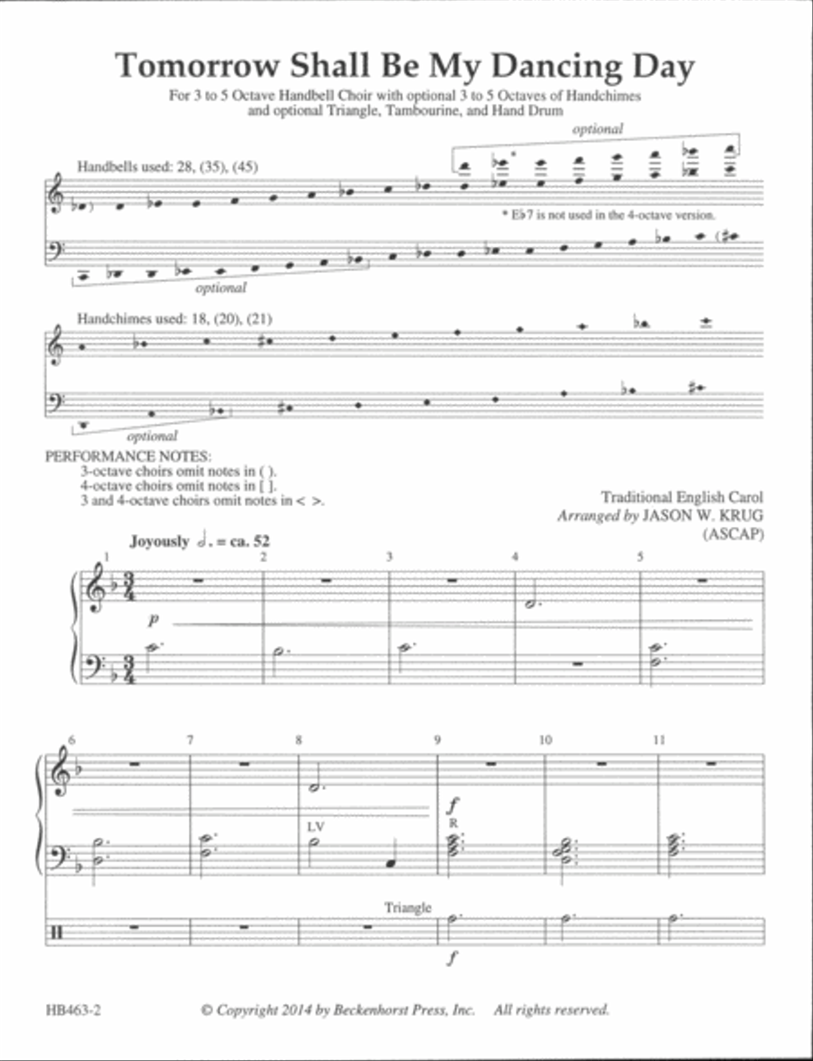 Tomorrow Shall Be My Dancing Day - Krug 5-Octaves scores gallery preview page 2