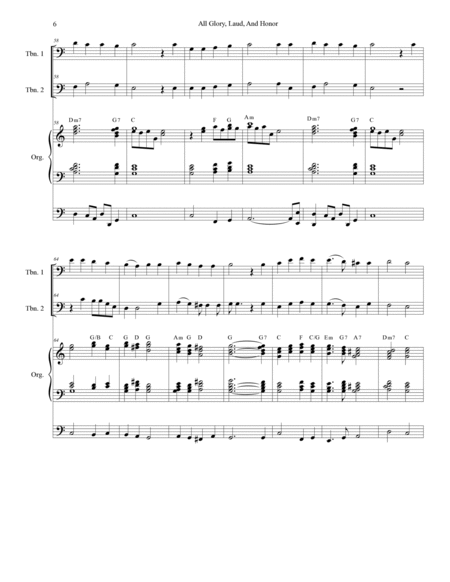 All Glory, Laud, And Honor (with "Hosanna, Loud Hosanna") (Trombone Duet) image number null