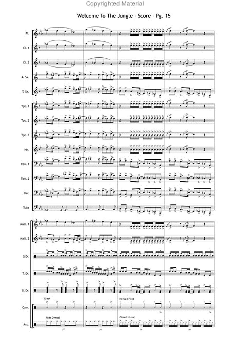 Welcome to the Jungle Welcome to the Jungle Marching Band scores gallery preview page 16
