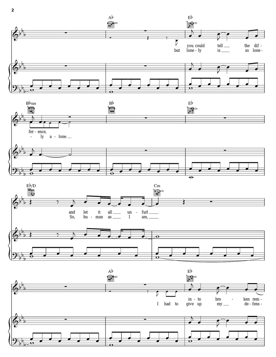 Any Other World Piano, Vocal, Guitar scores gallery preview page 2