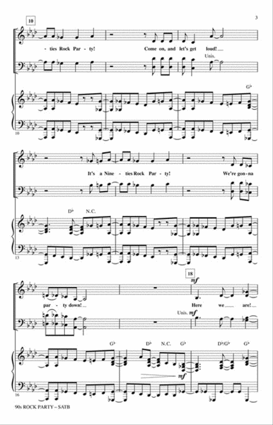 90s Rock Party Show Choir scores gallery preview page 3
