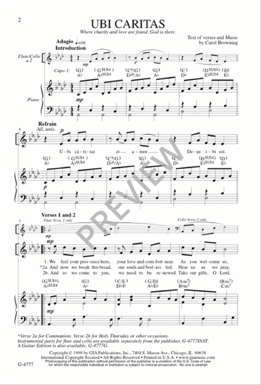 Ubi caritas Ubi caritas 4-Part scores gallery preview page 2