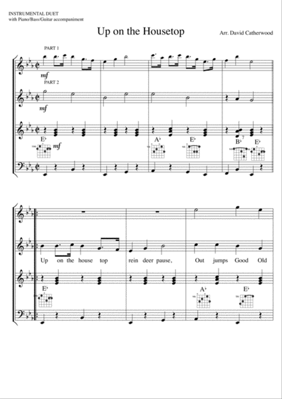 Instrumental Duet - Up on the Housetop Piano scores gallery preview page 4
