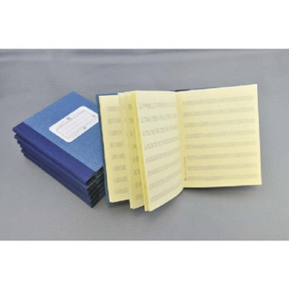 Music manuscript book blue 6 staves