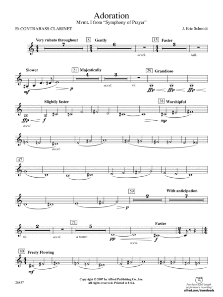 Adoration (Movement 1 from Symphony of Prayer): E-flat Contrabass Clarinet