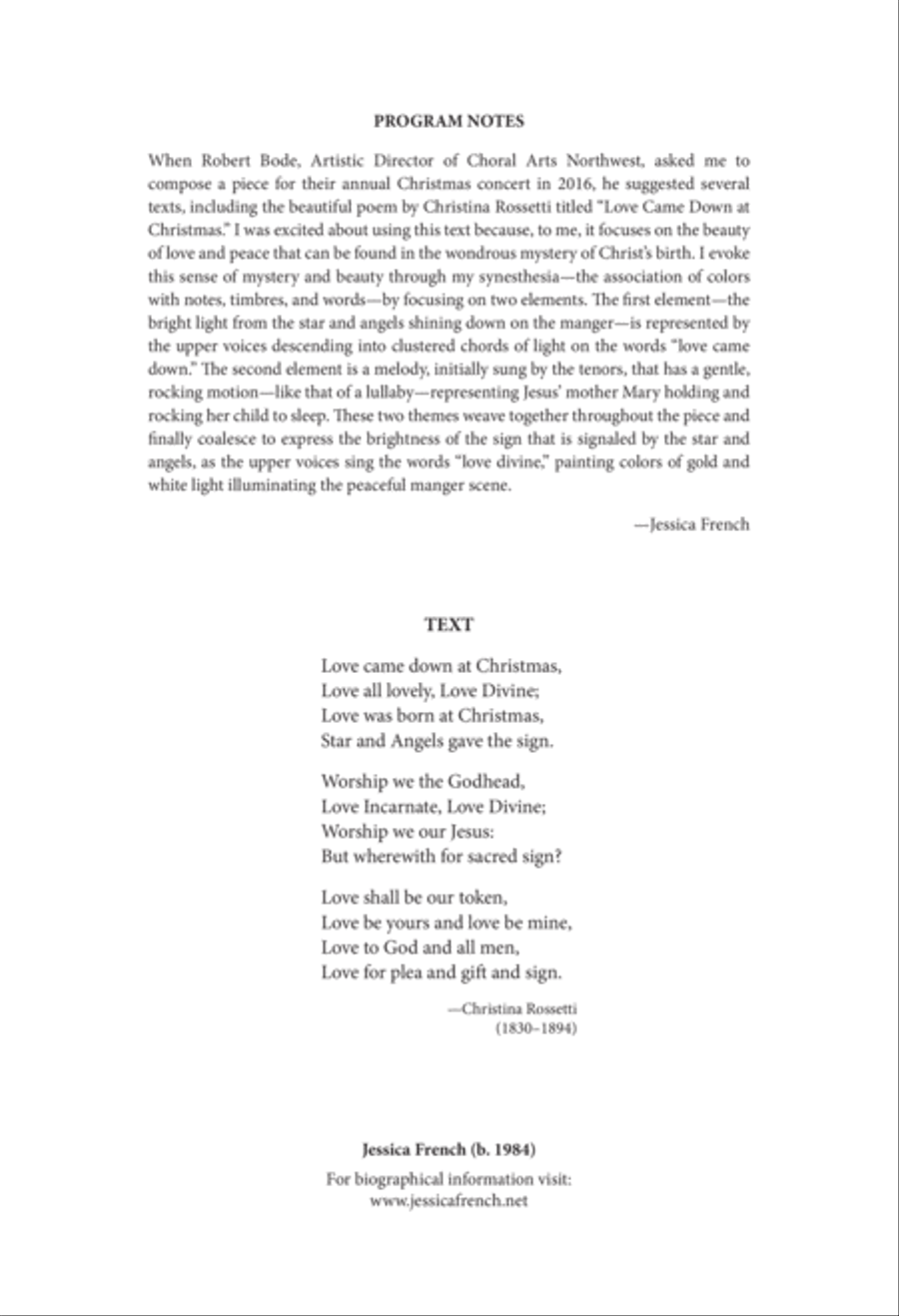 Love Came Down at Christmas Divisi scores gallery preview page 1
