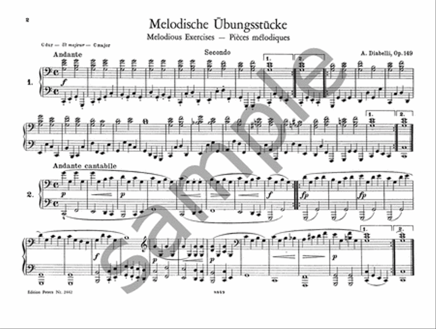 Melodious Exercises Op. 149 for Piano Duet Piano Method scores gallery preview page 2