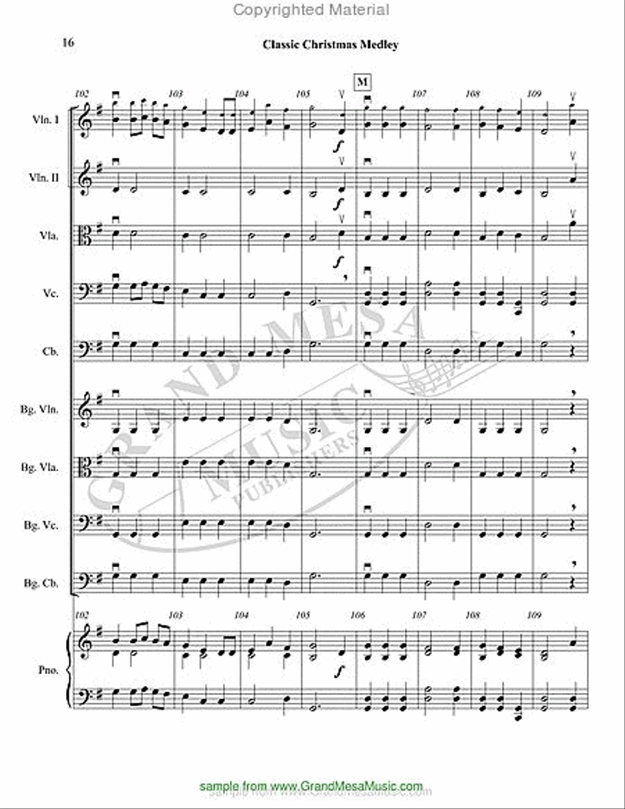 Classic Christmas Medley String Orchestra scores gallery preview page 17