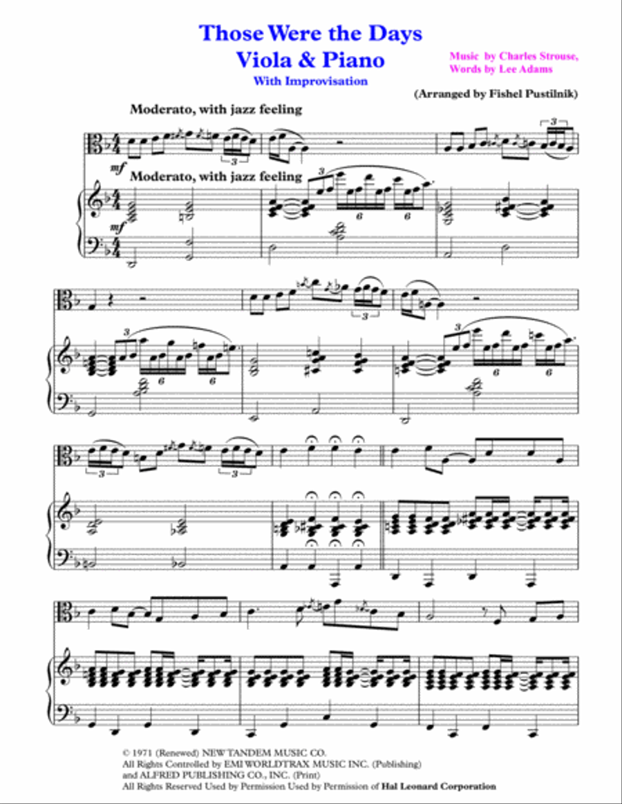Those Were The Days Viola scores gallery preview page 2