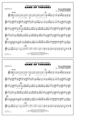 Book cover for Game of Thrones (arr. Jay Bocook) - Baritone T.C.