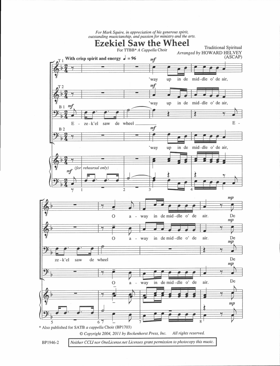 Ezekiel Saw the Wheel (TTBB) TTBB scores gallery preview page 2