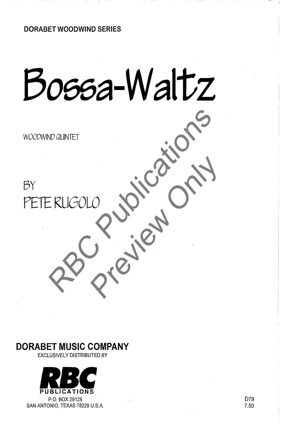 Bossa Waltz Bossa Waltz Score scores gallery preview page 2