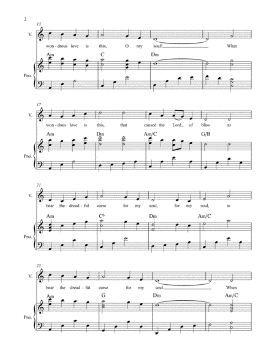 What Wondrous Love is This (voice and piano) What Wondrous Love is This (voice and piano) Piano, Vocal, Guitar scores gallery preview page 3