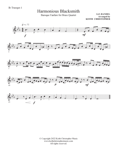 Harmonious Blacksmith (A Baroque Fanfare for Brass Quartet) image number null