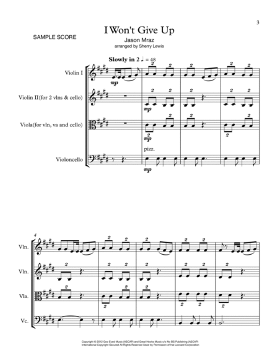 I Won't Give Up Small Ensemble scores gallery preview page 3