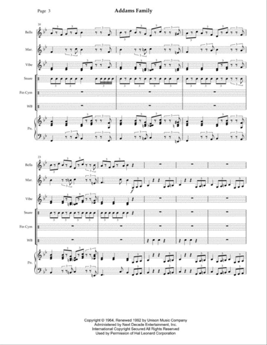 The Addams Family Theme School and Community scores gallery preview page 5