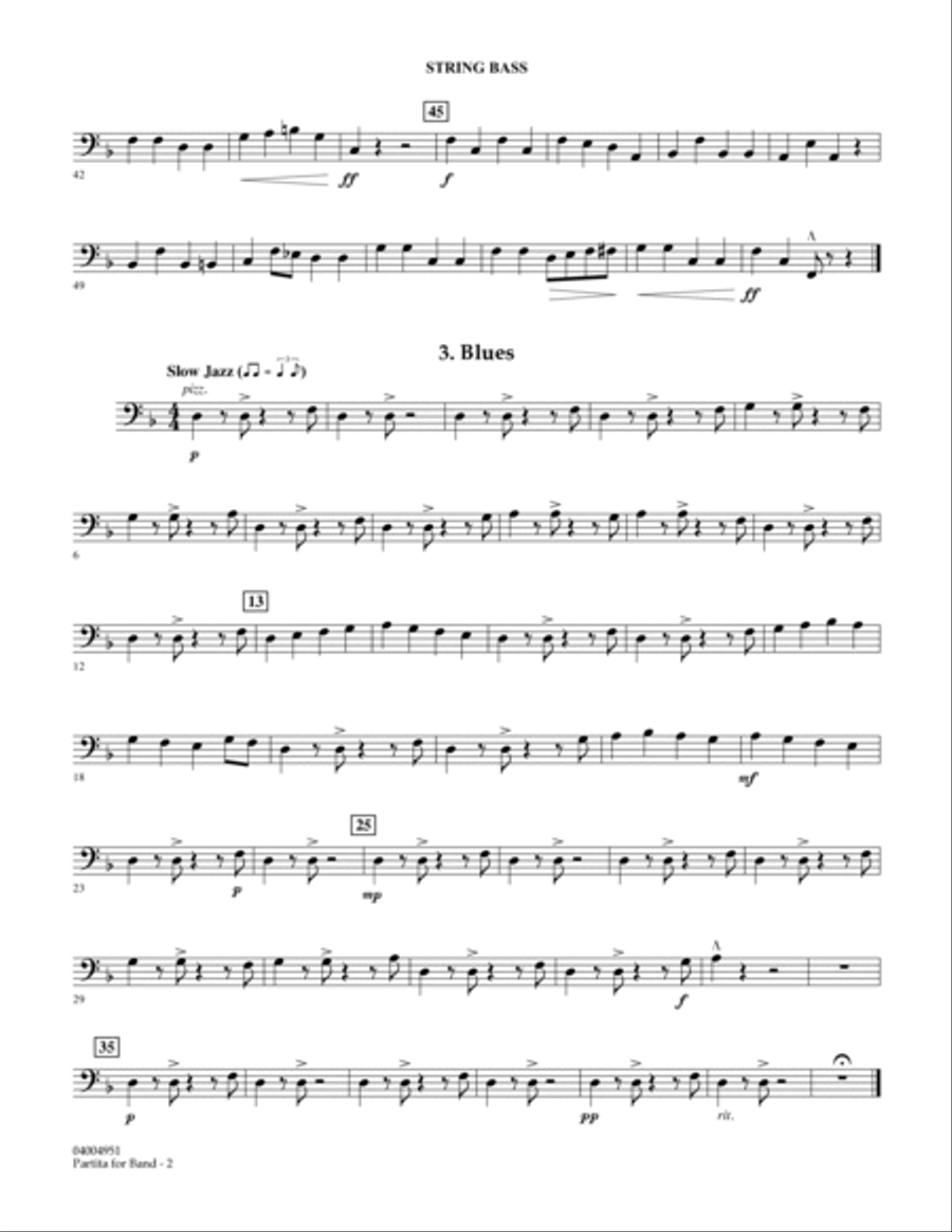 Partita for Band - String Bass Double Bass scores gallery preview page 2