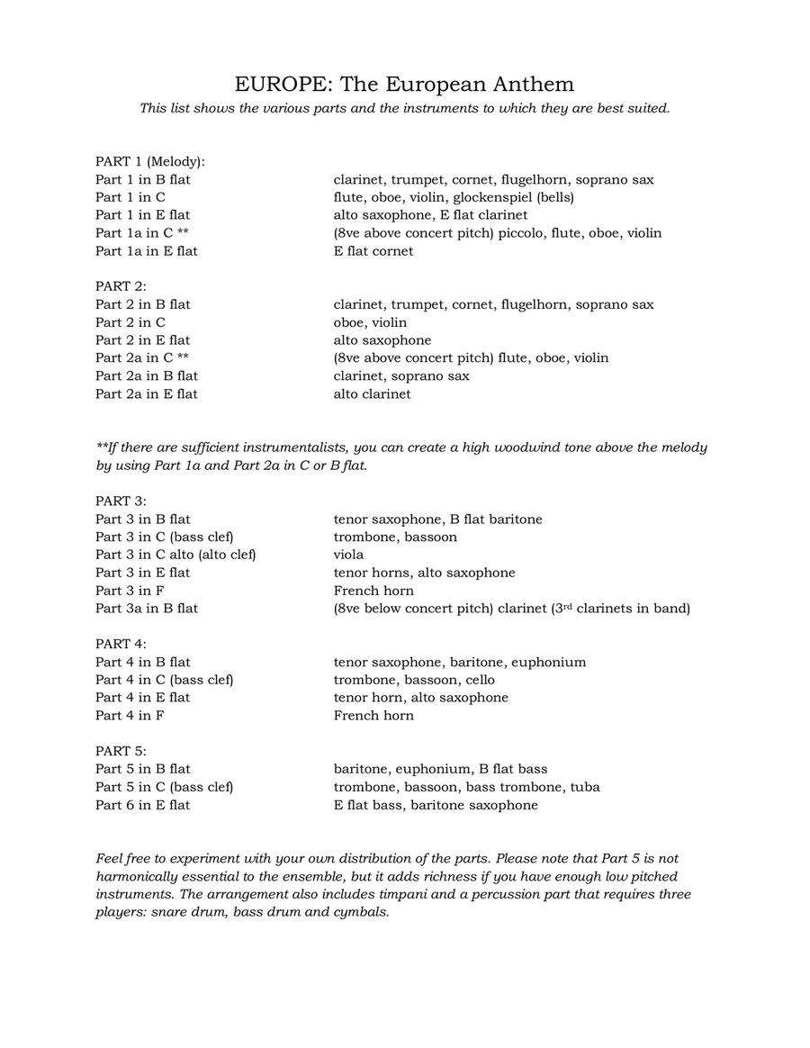 The European Anthem Concert Band scores gallery preview page 3