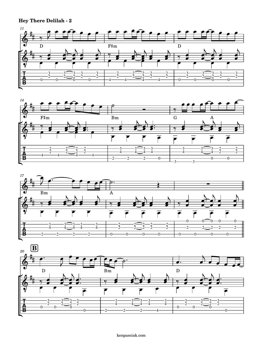 Hey There Delilah Flute scores gallery preview page 4