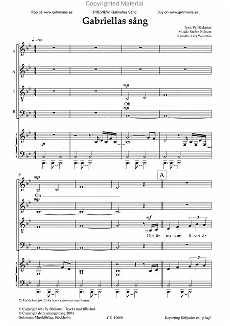 Gabriellas sang 4-Part scores gallery preview page 7