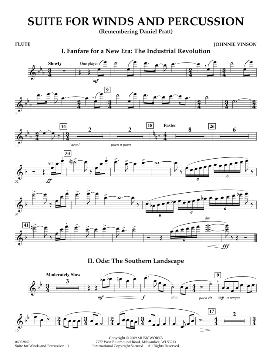 Book cover for Suite for Winds and Percussion - Flute