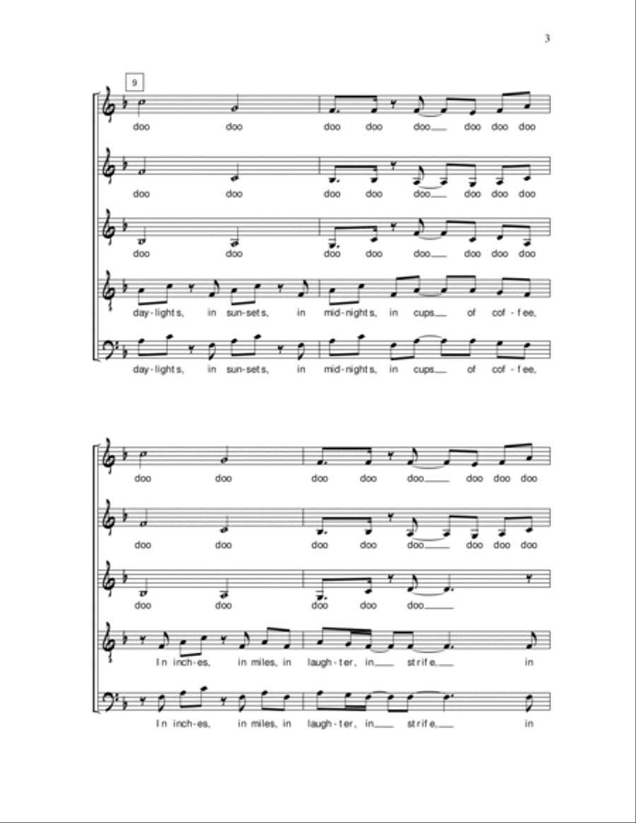 Seasons of Love (arr. Deke Sharon) SSATB scores gallery preview page 3