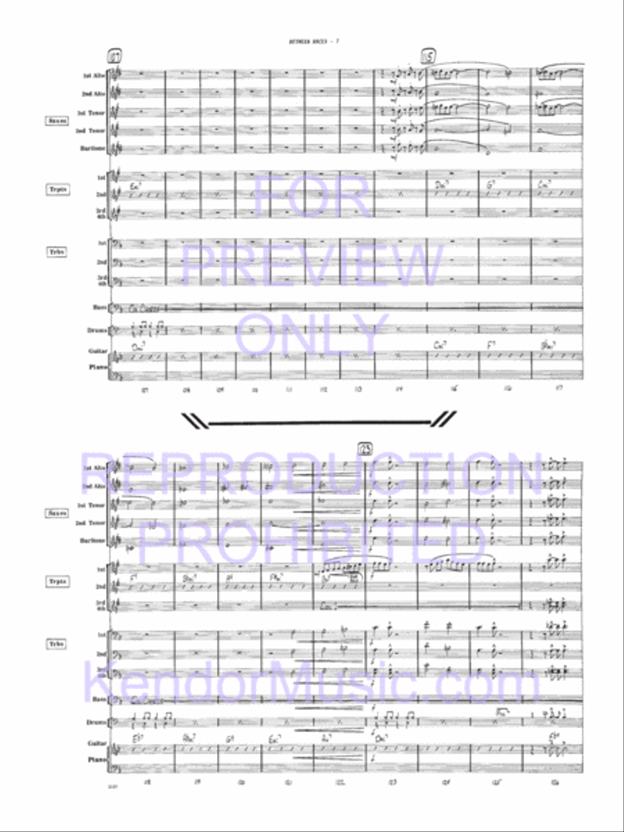 Between Races Jazz Ensemble scores gallery preview page 17