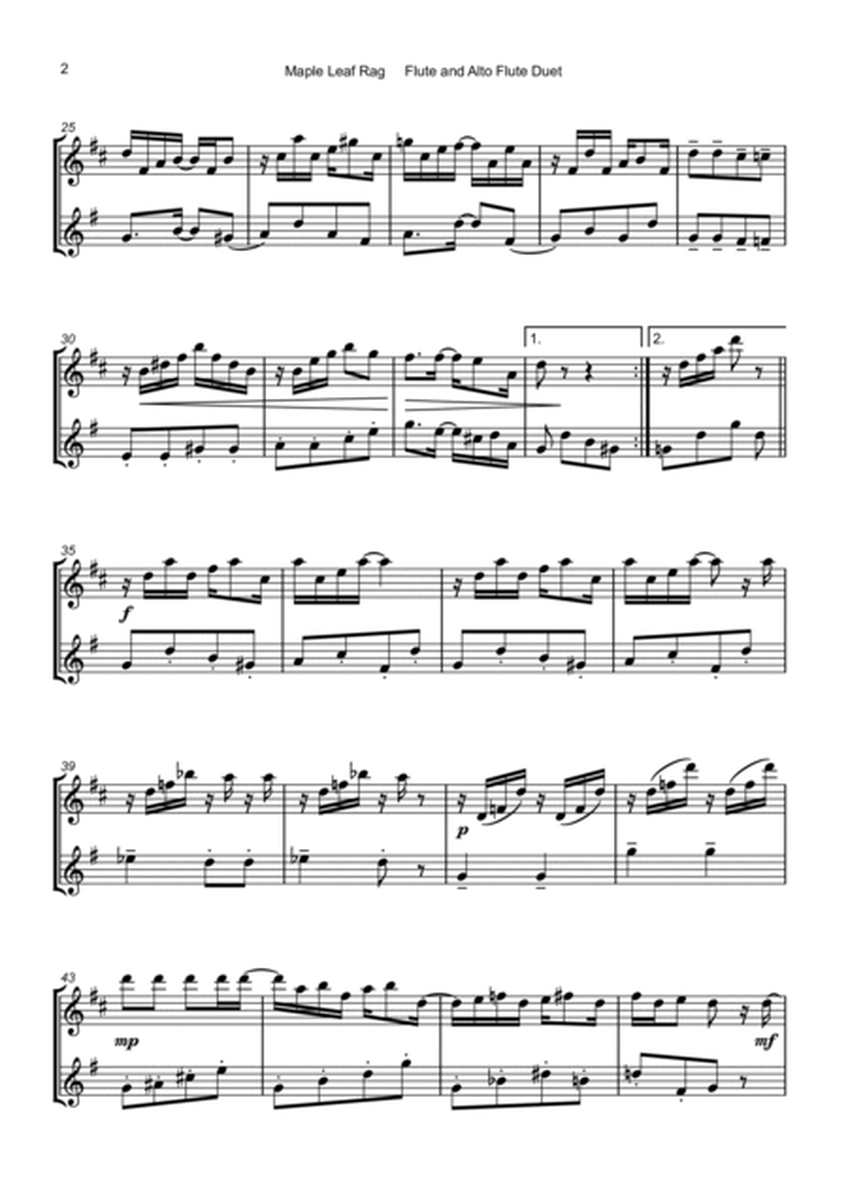 Maple Leaf Rag, by Scott Joplin, Flute and Alto Flute Duet