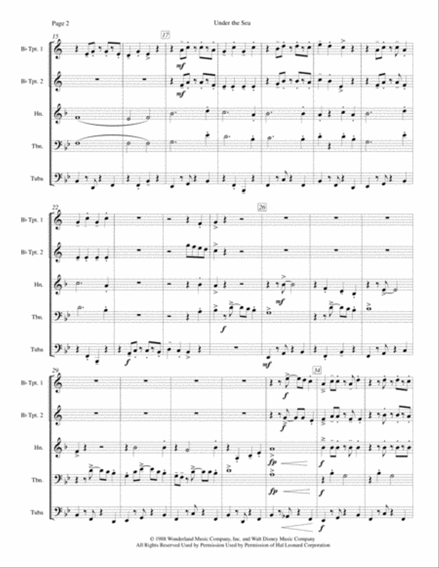 Under The Sea Brass Ensemble scores gallery preview page 4