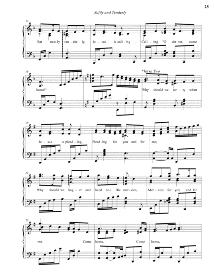 Softly and Tenderly Softly and Tenderly Piano Solo scores gallery preview page 2