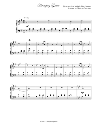 Amazing Grace (Intermediate Piano, Level 3)