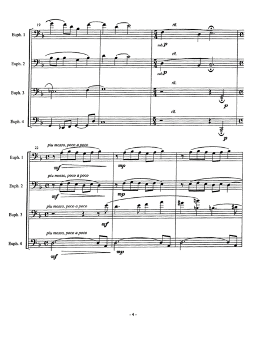 Adagio Euphonium Quartet scores gallery preview page 6