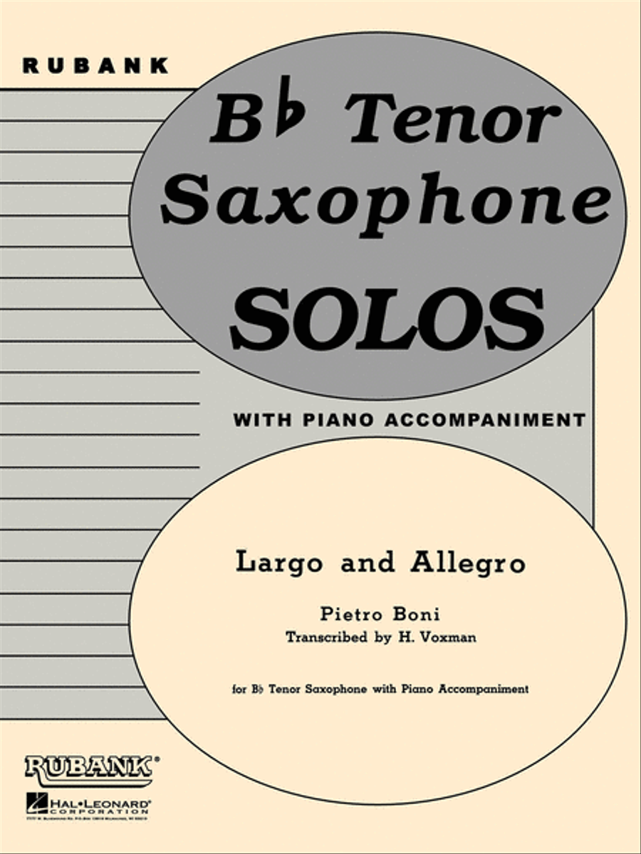Largo and Allegro Tenor Saxophone scores gallery preview page 1