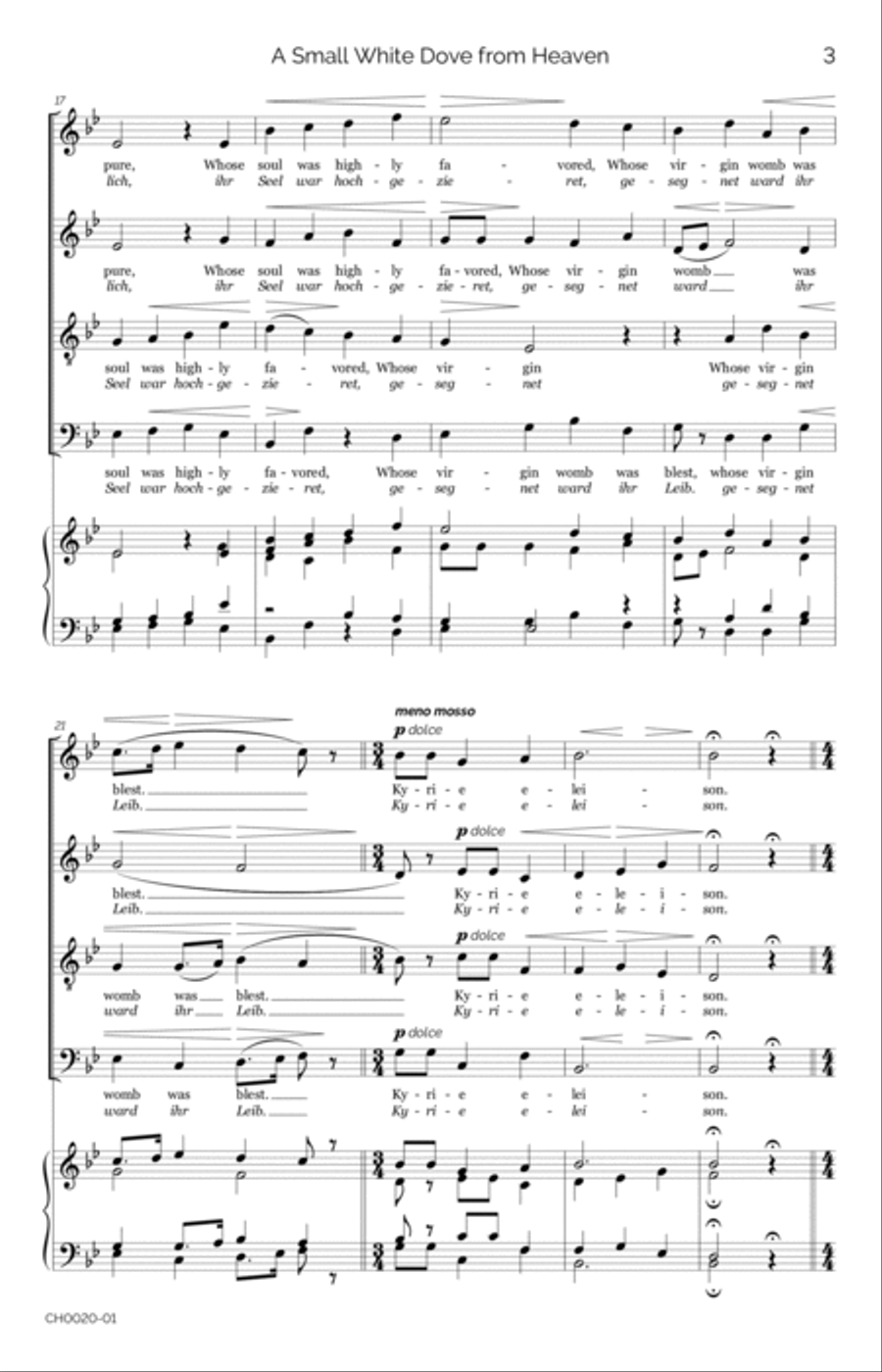A Small White Dove from Heaven (Es flog ein Täublein weiße) 4-Part scores gallery preview page 5