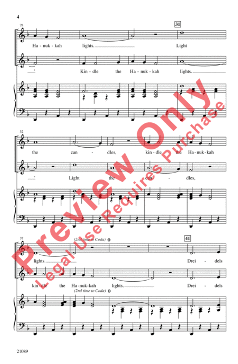 Kindle the Hanukkah Lights 2-Part scores gallery preview page 4