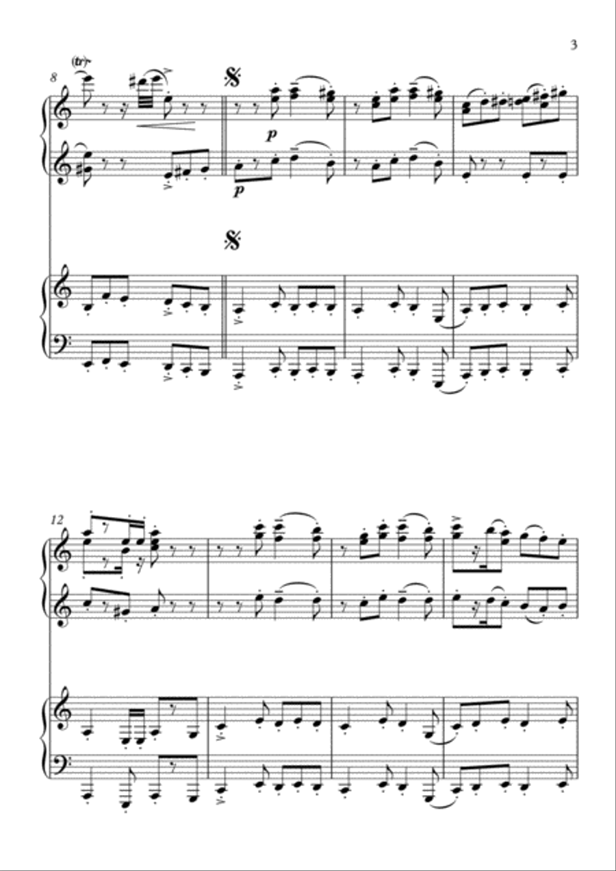The Teddy Bears' Picnic (Piano Duet - Four Hands) Piano Duet scores gallery preview page 3