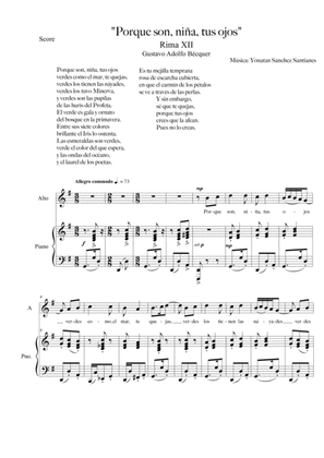 Rima 12. Ojos Verdes (soprano & Piano)