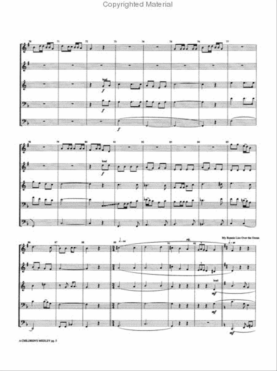 A Children's Medley Brass Quintet scores gallery preview page 4
