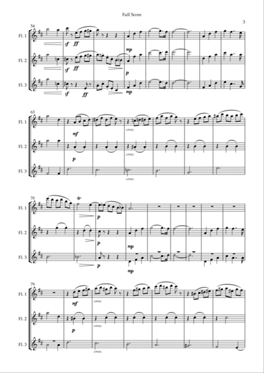 Waltz of The Flowers - from Nutcracker (P. I. Tchaikovsky) for Flute Trio Flute Trio scores gallery preview page 3