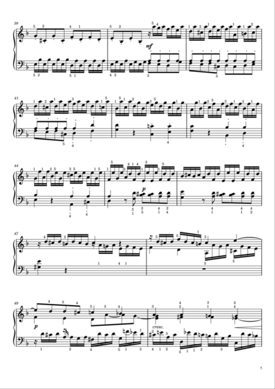 Toccata and Fugue in D Minor,BWV 565,J.S.Bach,Original Edition,With Fingering Piano Solo scores gallery preview page 5