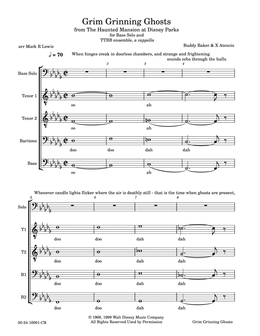 Grim Grinning Ghosts TTBB scores gallery preview page 1