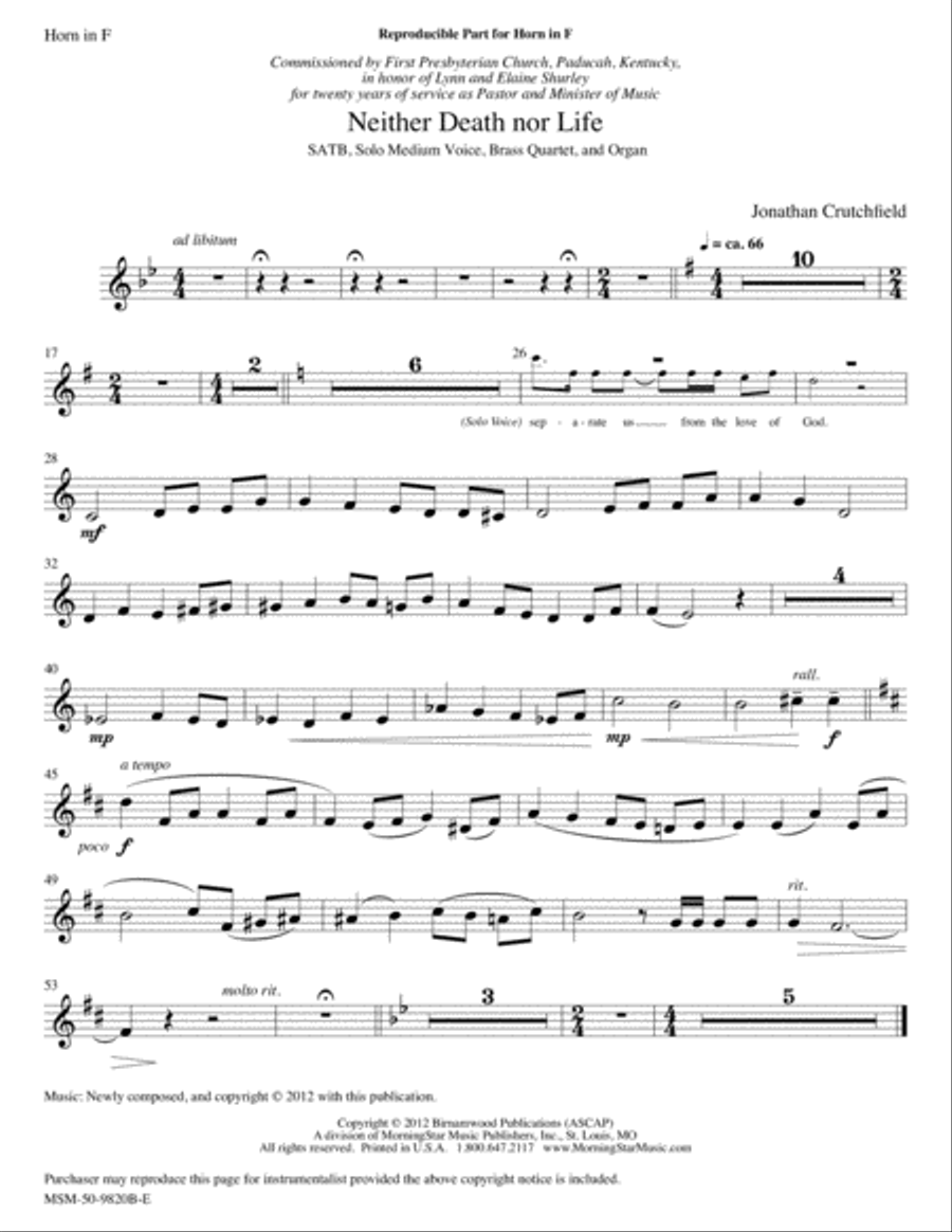 Neither Death nor Life Choir scores gallery preview page 3