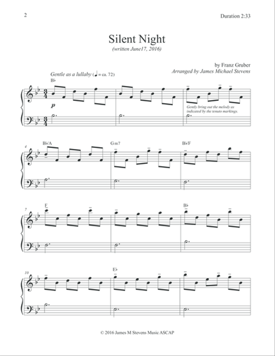 Silent Night (Christmas Piano) Piano Solo scores gallery preview page 2